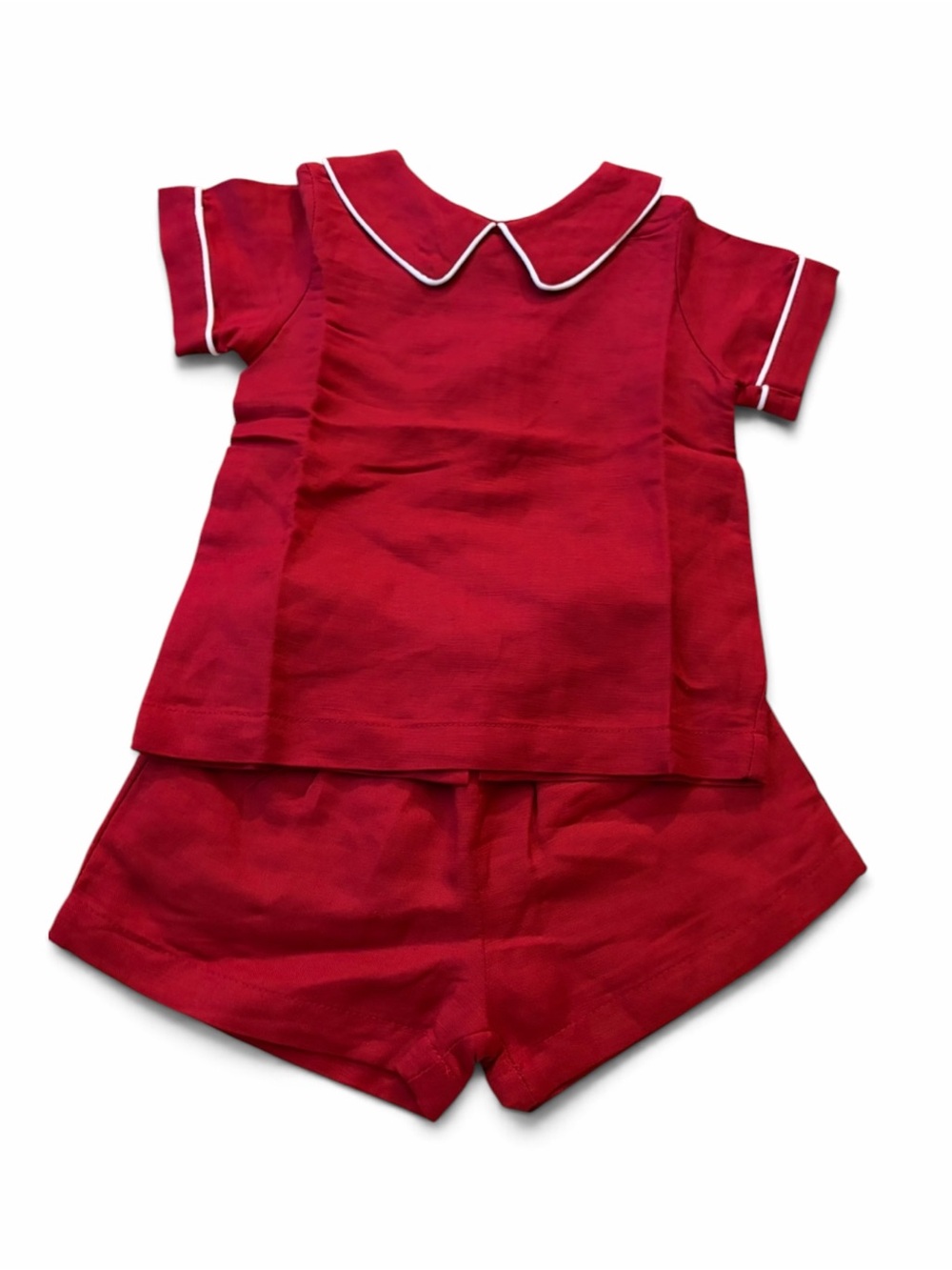Children's Red Short-Sleeve Set with White Trim NWT 24M